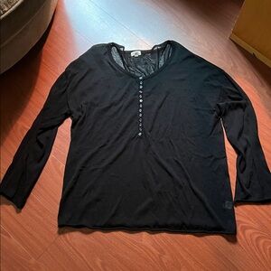 POL Classic Black‎ Knitwear Healy roll tabbed hem and sleeves size L